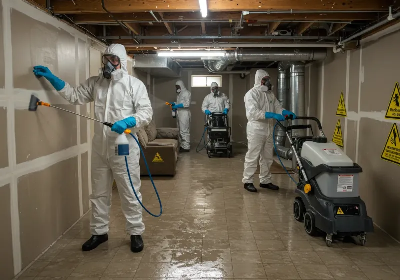 Basement Moisture Removal and Structural Drying process in Lake of the Woods County, MN